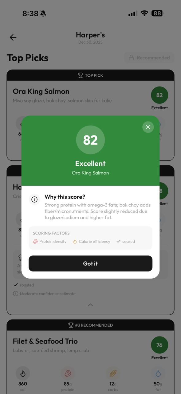 AI score explanations